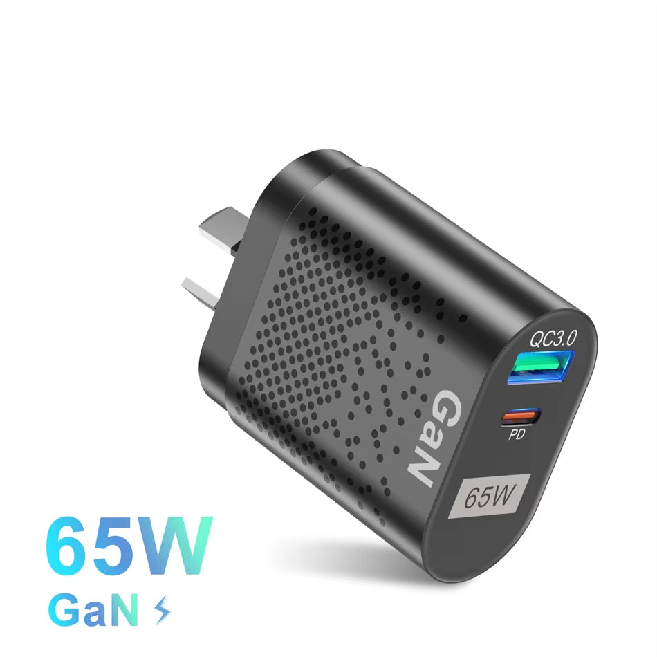 65W Gan Charger USB C PD KR Plugs Fast Charging Gan Charger Phone Quick Charging Type C for Iphone Korean Specification
