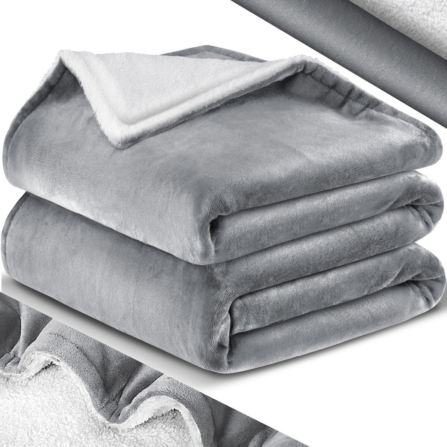 KESSER® Kuscheldecke Flauschig Wohndecke Sherpa Fleece Decke Flanell Bett Sofa