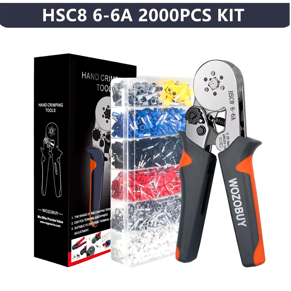Ferrule Sleeves Terminal Crimping Tools Mini Electrical Pliers HSC8 6-4/6-6(0.25-10Mm²/0.25-6Mm²) Wire Connection Repair Clamp