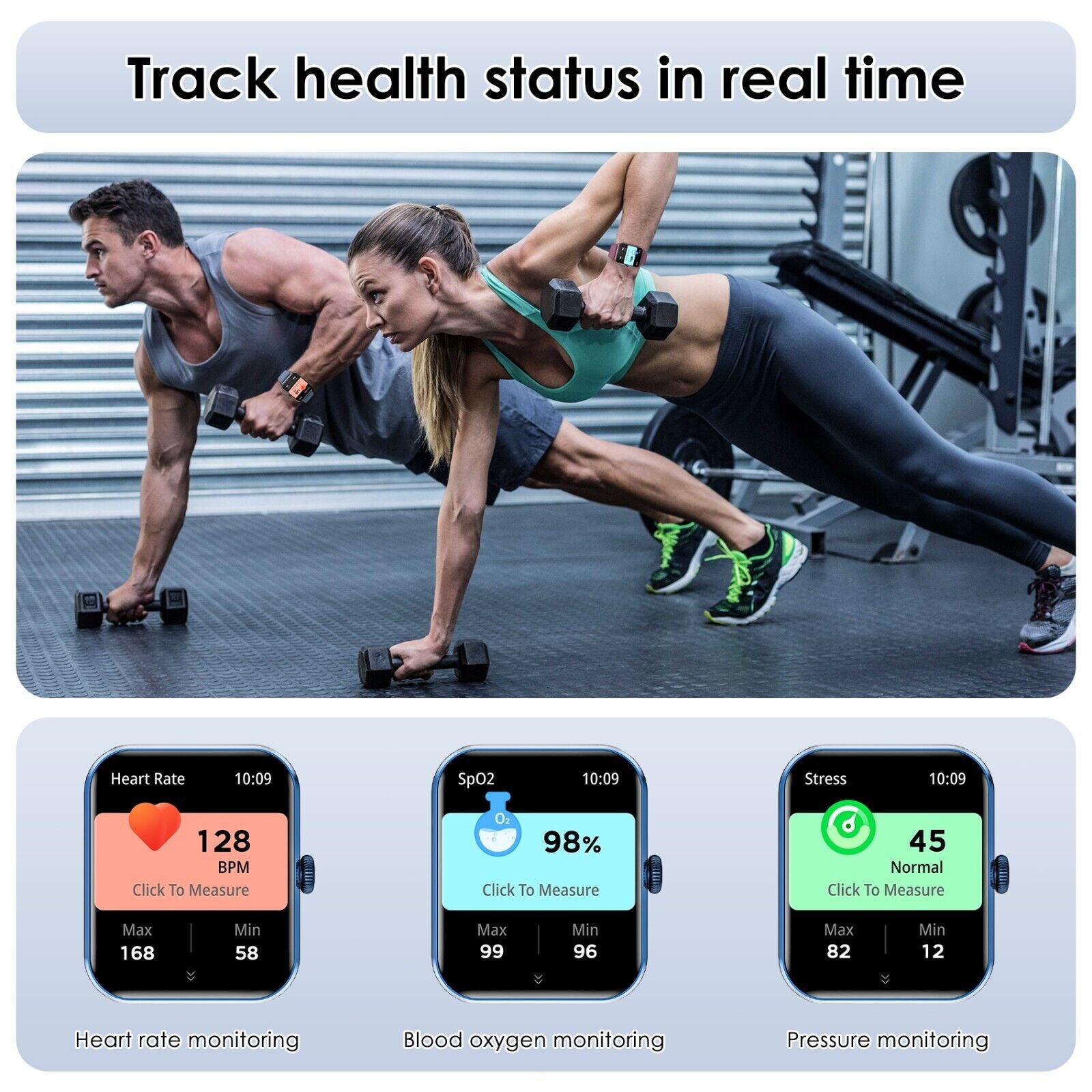 Blackview Smartwatch Damen Herren Mit Bluetooth Anrufe Fitnessuhr Für Android