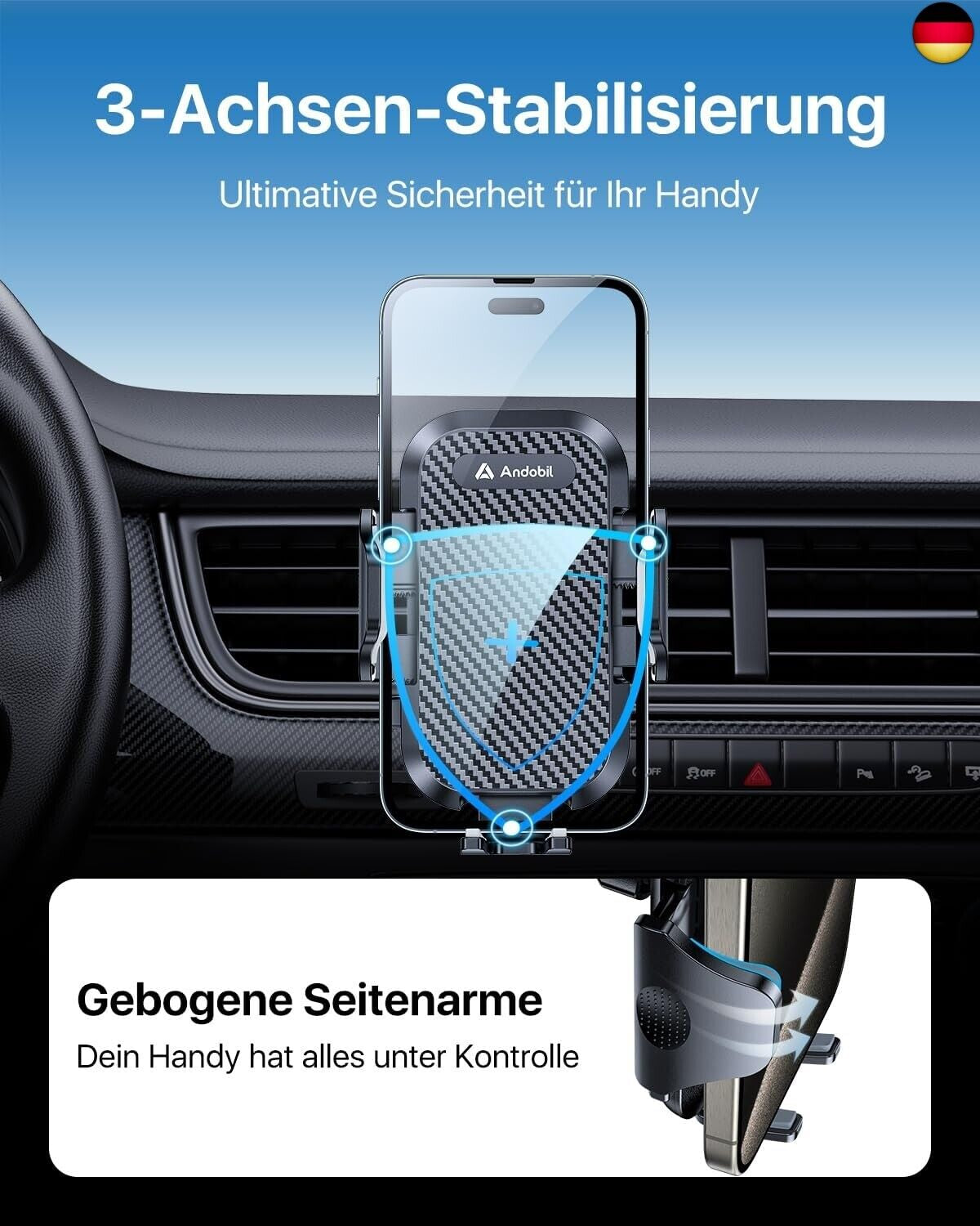 Andobil Handyhalterung Auto Lüftung [ 2024 Upgrade Lüftungsclip ] Kfz Handy H