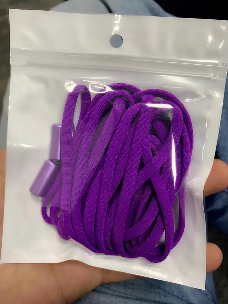 1Pair Elastic Lazy Shoelaces No Tie Shoe Laces Sneakers Flats Shoelaces for Kids Adult Quick Shoelace Fit All Shoes