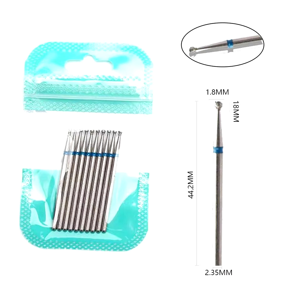 10Pcs Diamond Milling Cutter Nail Drill Bits Set for Manicure Accessory Pedicure Eletric Machine Nail Bit Brush Burr Tools