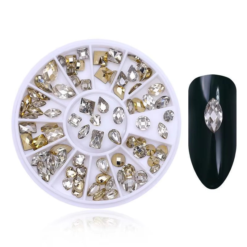 Nail Parts Nail Art Glitter Rhinestone Crystal Gems Jewelry Bead Manicure Decoration Accessories Nail Supplies for Professionals