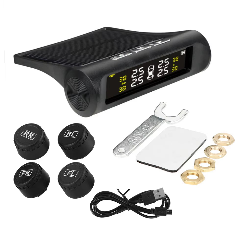 Tire Pressure Monitoring System Car Tyre Pressure Monitor Tyre Pressure Alarm with 4 External Sensors