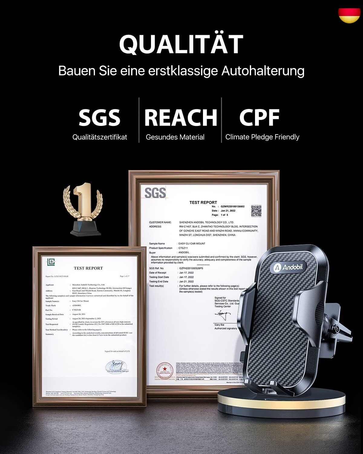 Andobil Handyhalterung Auto Lüftung [ 2024 Upgrade Lüftungsclip ] Kfz Handy H