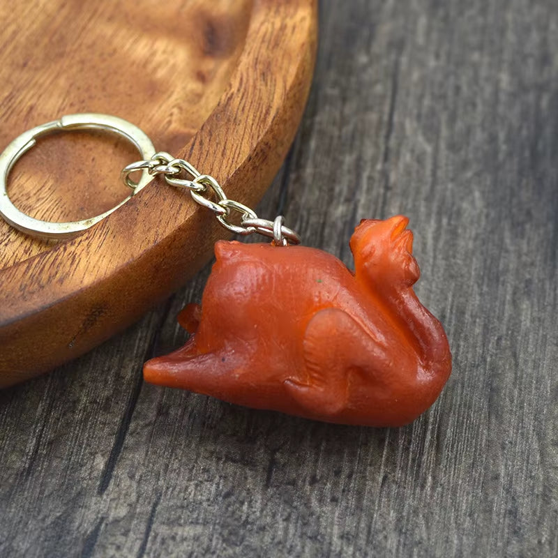 Creative Simulation Food Keychain PVC Model Gift Keychain Soft Glue Fake Braised Pork Belly Roasted Chicken Keychain K4230