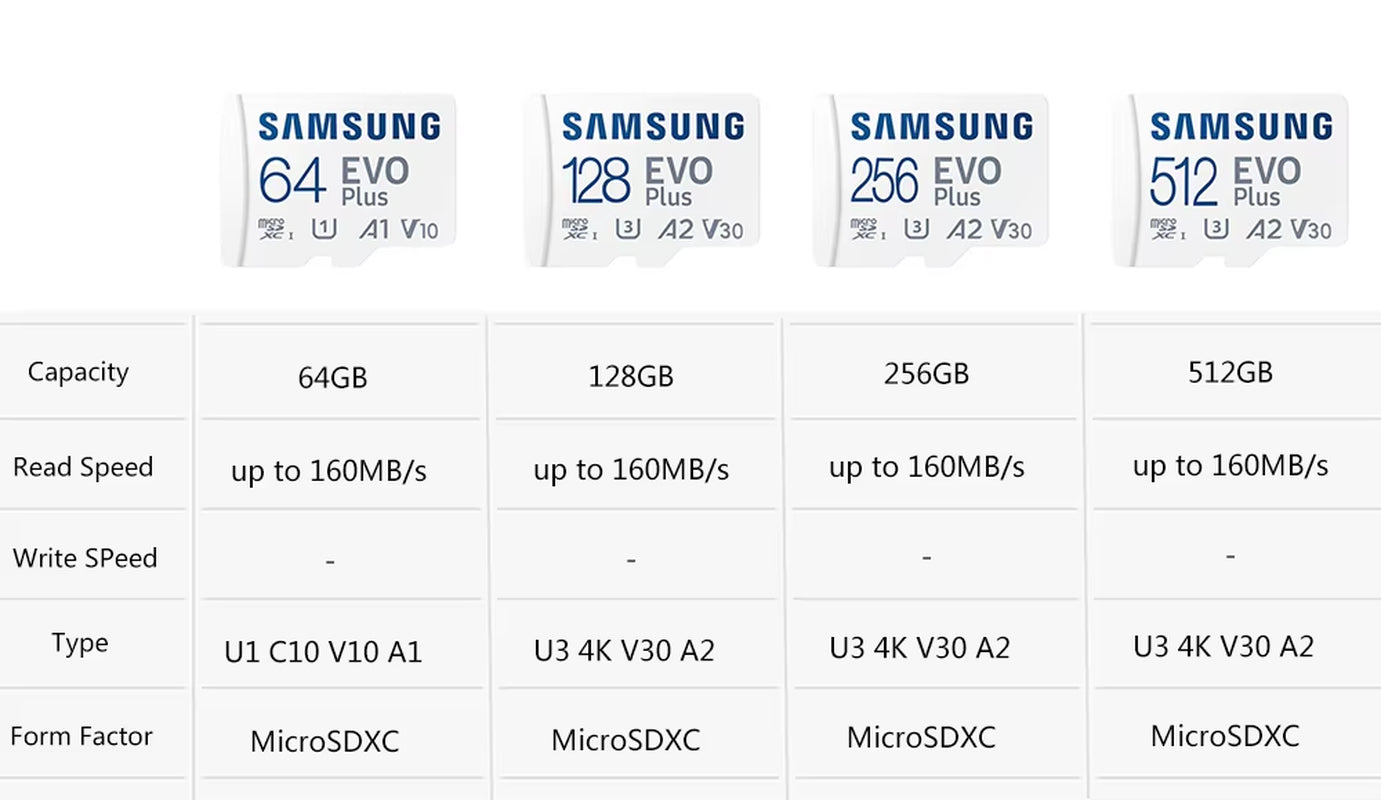 EVO plus Micro SD Card 128GB 64GB 512GB 256GB Memory Card SD U1 U3 4K Micro SD Pro plus Flash Microsd TF Card for Phone