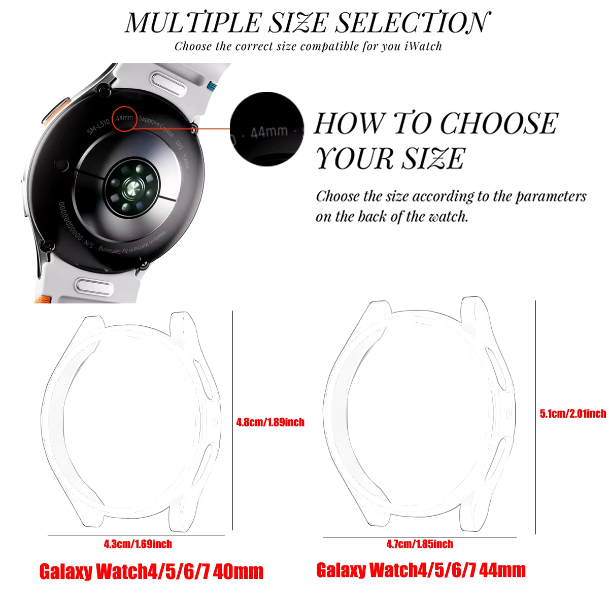 Tempered Glass+ PC Cover for Samsung Galaxy Watch4 5 6 7 44Mm 40Mm All Coverage Protective Bumper Case Galaxy Watch7 Accessories