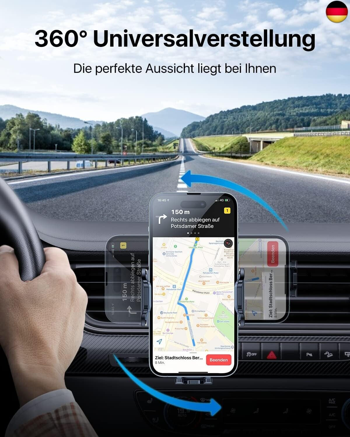 Andobil Handyhalterung Auto Lüftung [ 2024 Upgrade Lüftungsclip ] Kfz Handy H