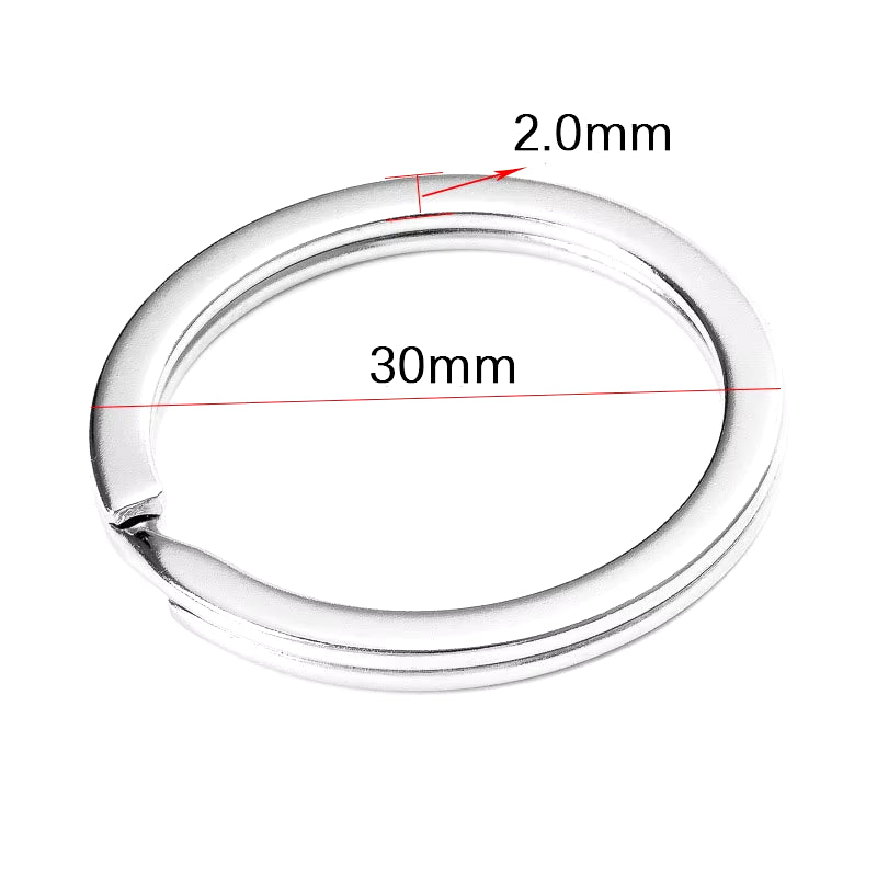 20Pcs Stainless Steel Key Rings 20/25/28/30/35Mm round Flat Line Split Rings Keyring for Jewelry Making Keychain DIY Findings