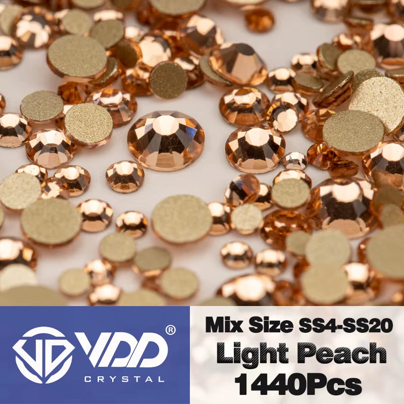 SS4-SS20 Mix Size Clear Crystal Non-Hotfix Gold Flatback Rhinestones Decorations DIY Glitter Stones 3D Nail Art Accessories