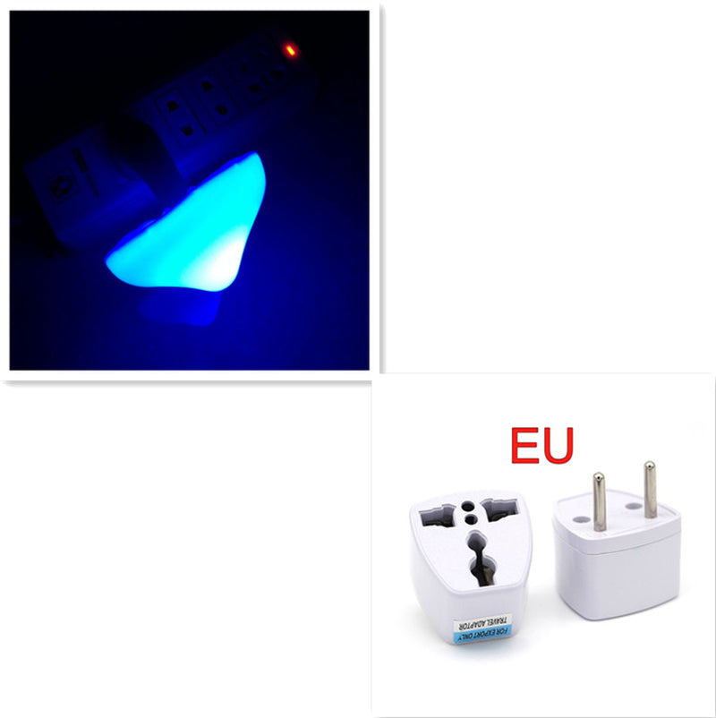 LED Night Light Mushroom Wall Socket Lamp EU US Plug Warm White Light-Control Sensor Bedroom Light Home Decoration