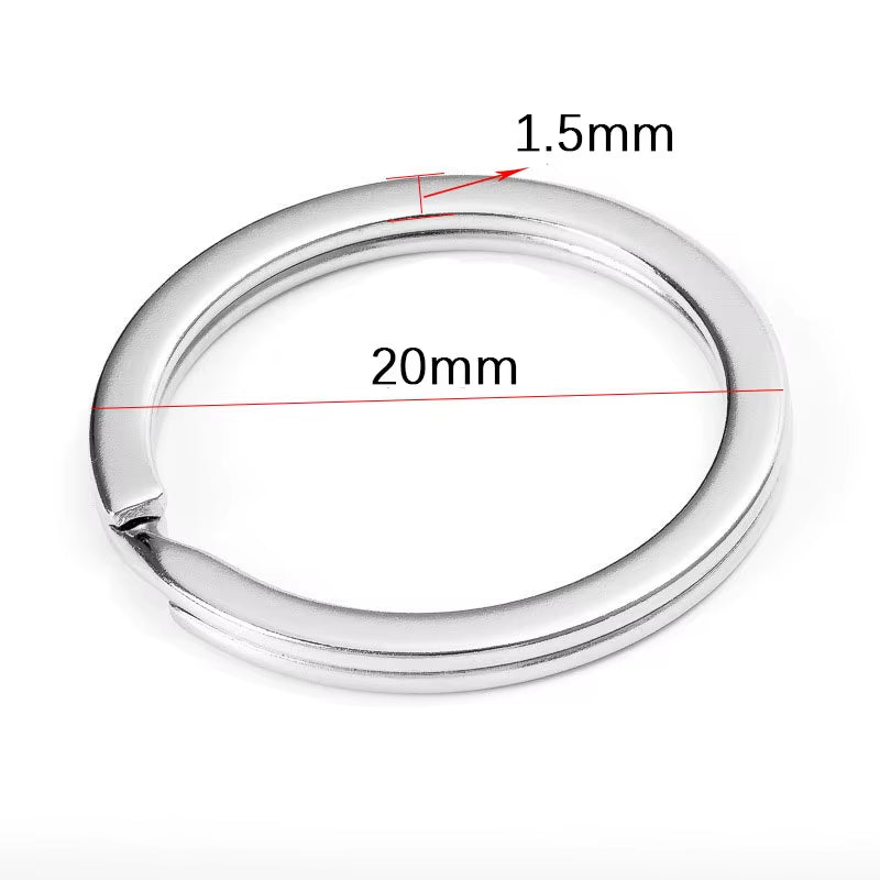 20Pcs Stainless Steel Key Rings 20/25/28/30/35Mm round Flat Line Split Rings Keyring for Jewelry Making Keychain DIY Findings