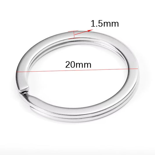 20Pcs Stainless Steel Key Rings 20/25/28/30/35Mm round Flat Line Split Rings Keyring for Jewelry Making Keychain DIY Findings