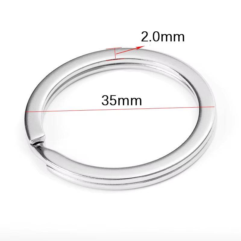 20Pcs Stainless Steel Key Rings 20/25/28/30/35Mm round Flat Line Split Rings Keyring for Jewelry Making Keychain DIY Findings