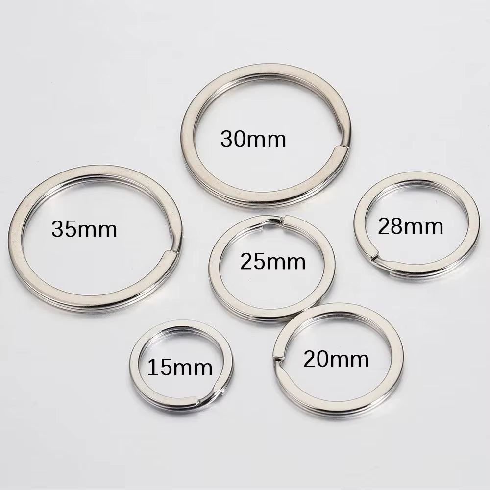 20Pcs Stainless Steel Key Rings 20/25/28/30/35Mm round Flat Line Split Rings Keyring for Jewelry Making Keychain DIY Findings