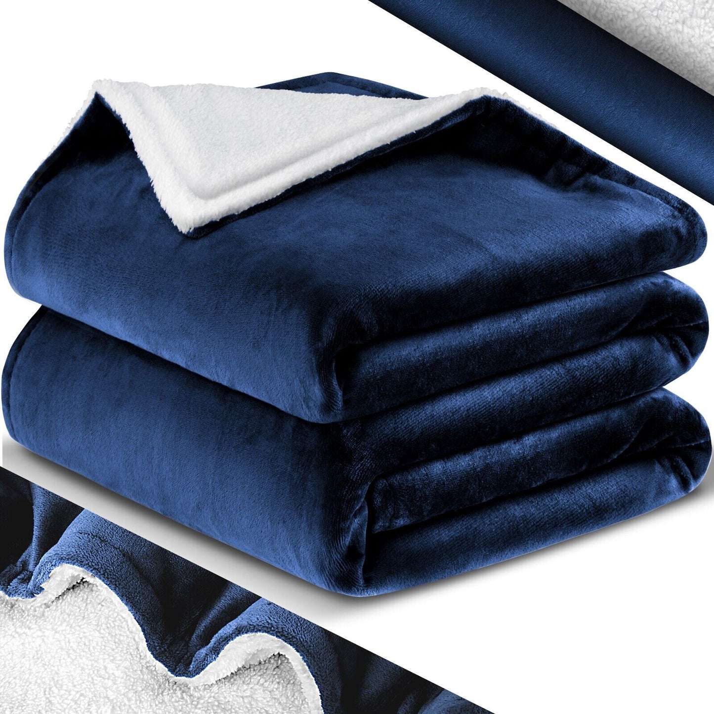 KESSER® Kuscheldecke Flauschig Wohndecke Sherpa Fleece Decke Flanell Bett Sofa