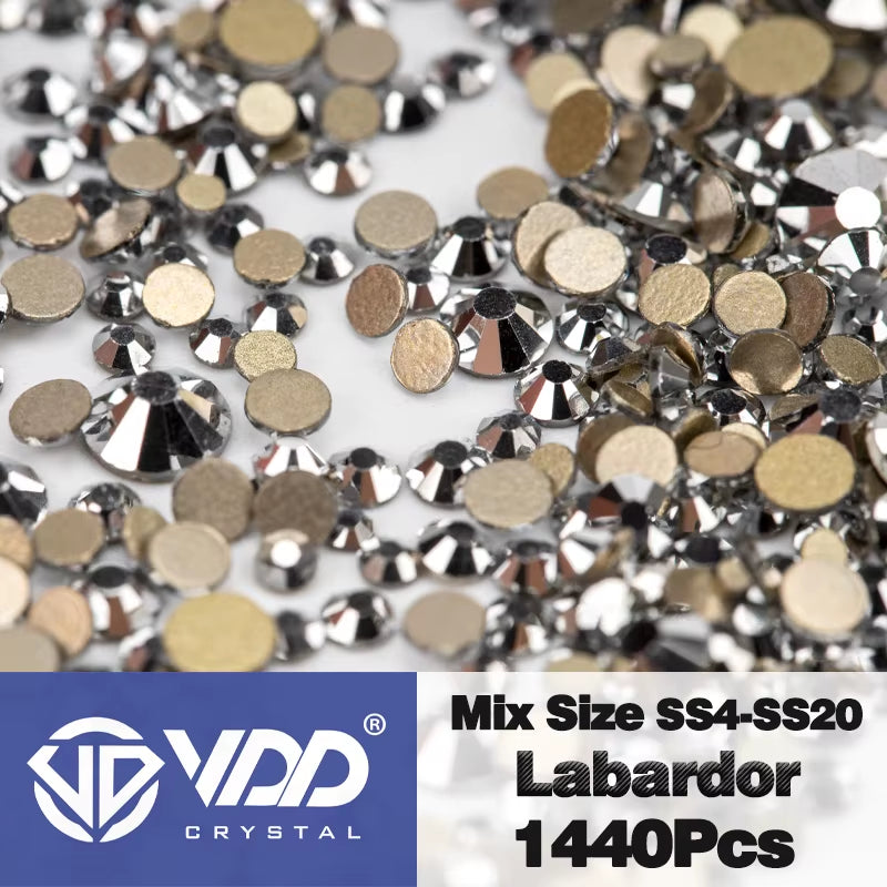 SS4-SS20 Mix Size Clear Crystal Non-Hotfix Gold Flatback Rhinestones Decorations DIY Glitter Stones 3D Nail Art Accessories