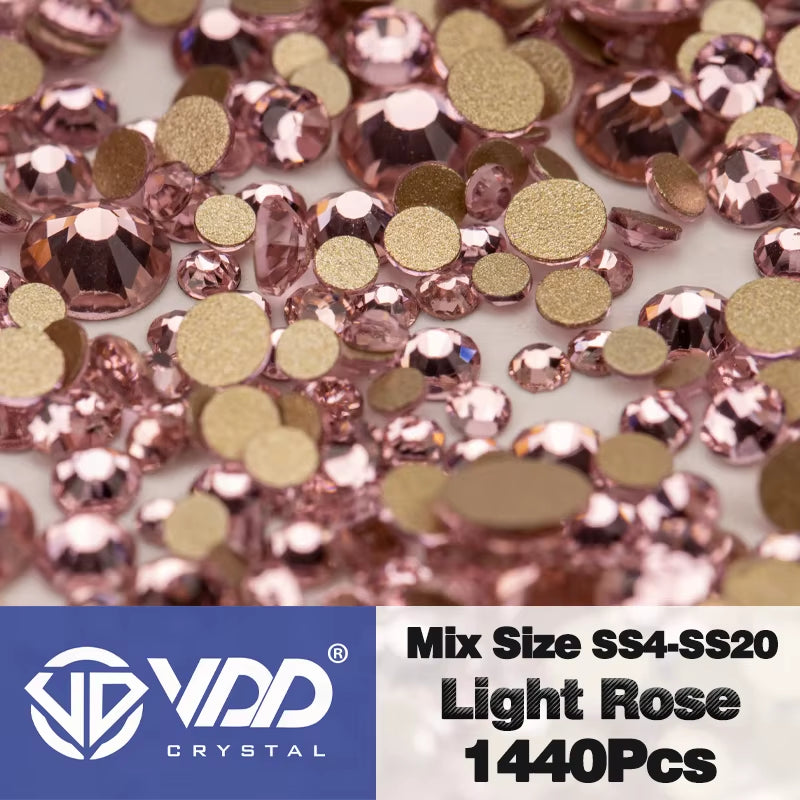 SS4-SS20 Mix Size Clear Crystal Non-Hotfix Gold Flatback Rhinestones Decorations DIY Glitter Stones 3D Nail Art Accessories