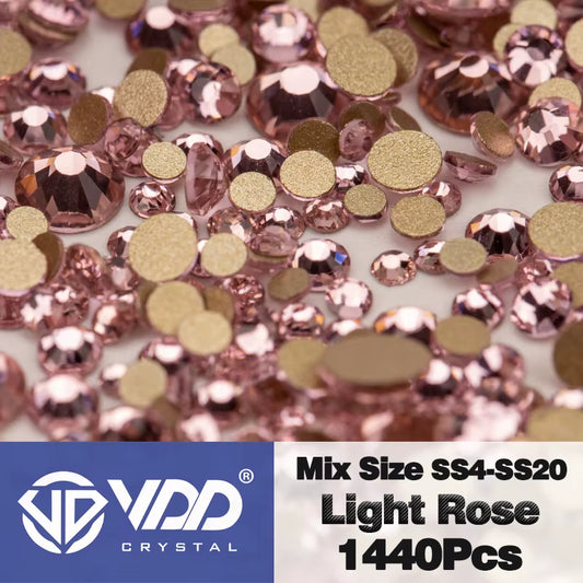 SS4-SS20 Mix Size Clear Crystal Non-Hotfix Gold Flatback Rhinestones Decorations DIY Glitter Stones 3D Nail Art Accessories