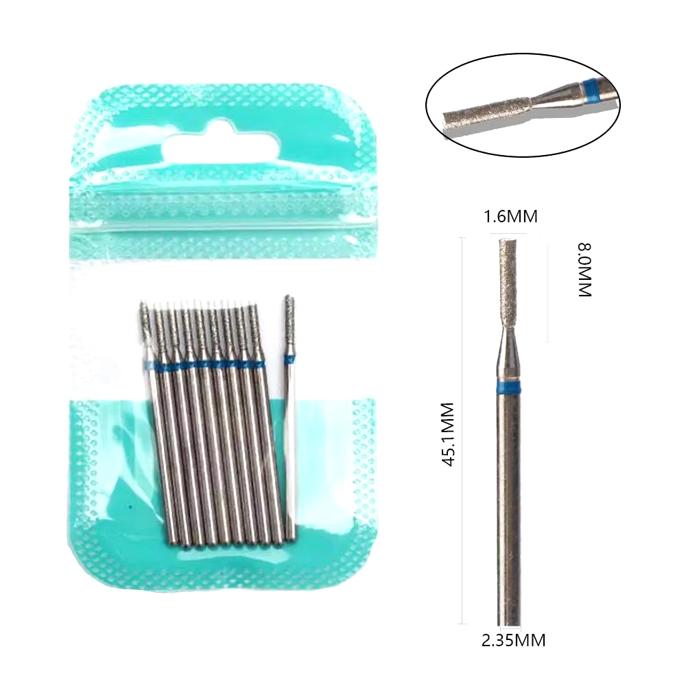 10Pcs Diamond Milling Cutter Nail Drill Bits Set for Manicure Accessory Pedicure Eletric Machine Nail Bit Brush Burr Tools