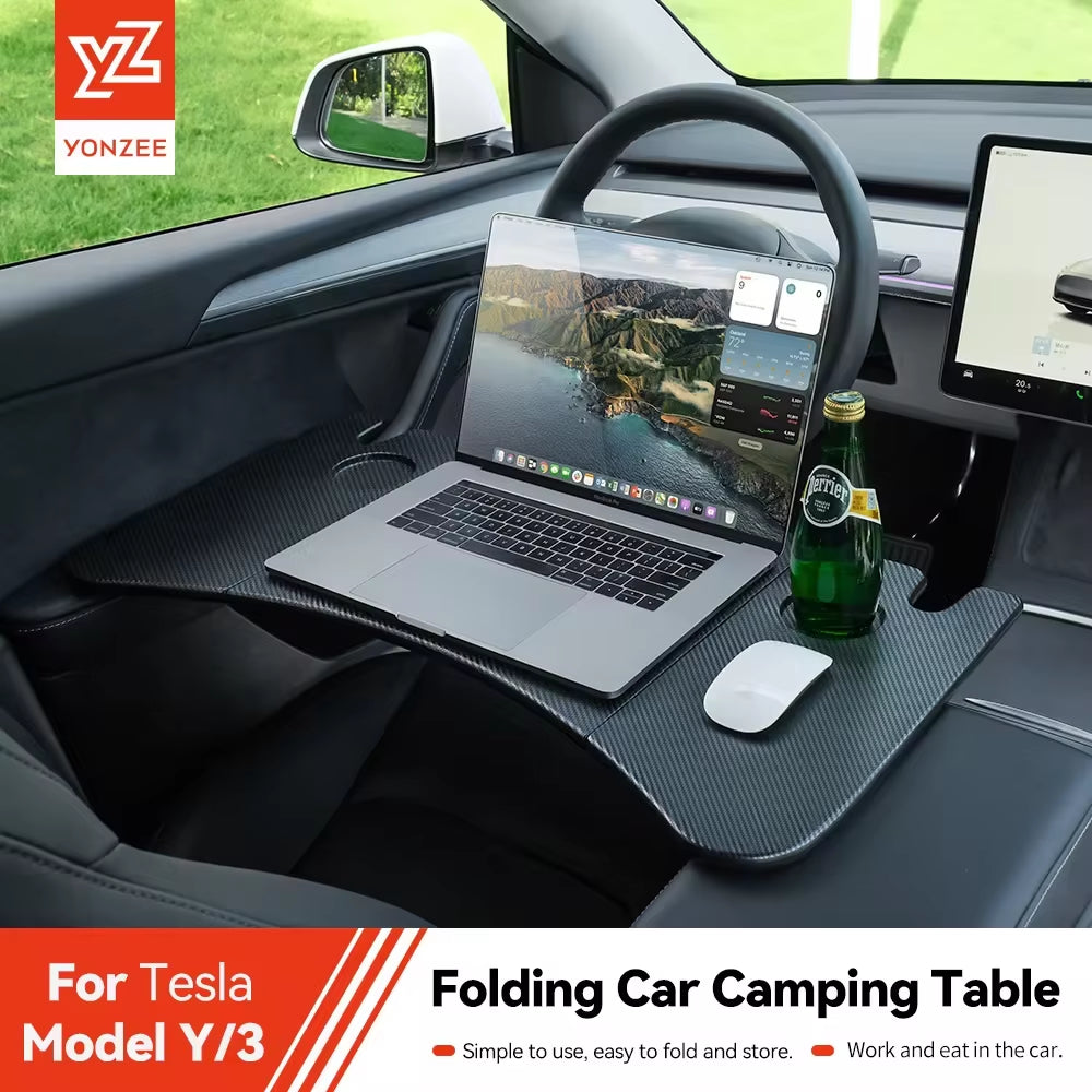 Table Desk for Tesla Model 3 Y Highland Juniper 2021-2025 Car Steering Wheel Laptop Tray Food Desk Portable Office Table
