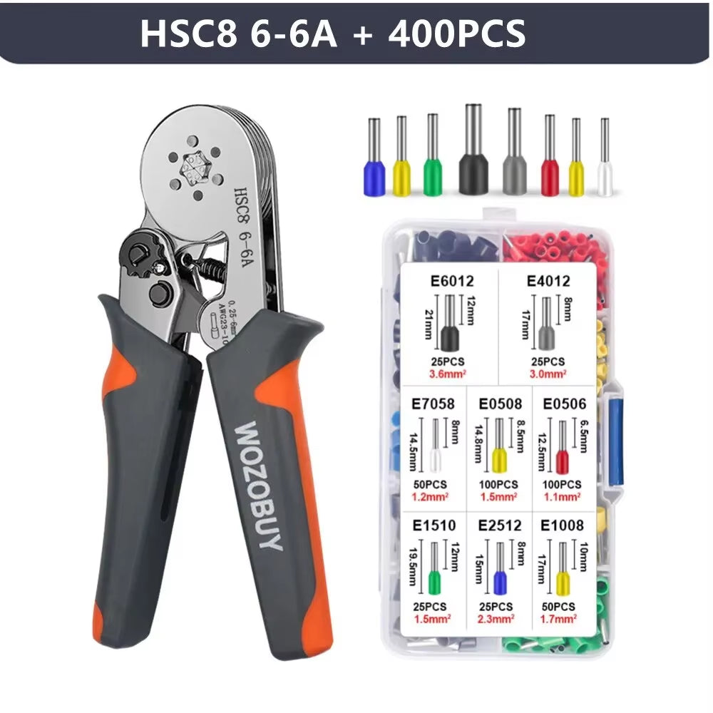 Ferrule Sleeves Terminal Crimping Tools Mini Electrical Pliers HSC8 6-4/6-6(0.25-10Mm²/0.25-6Mm²) Wire Connection Repair Clamp