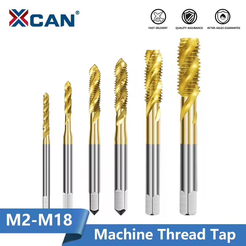 HSS Steel Screw Tap Titanium Coated Spiral Metric Thread Tap M2-M18 Machine Plug Tap HSS6542 Threading Tool Tap Drill Bit
