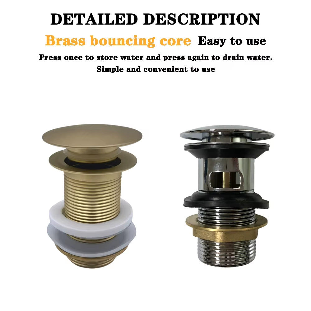 Bathroom Basin Sink Pop up Drain Waste Stopper Bathroom Faucet Accessories