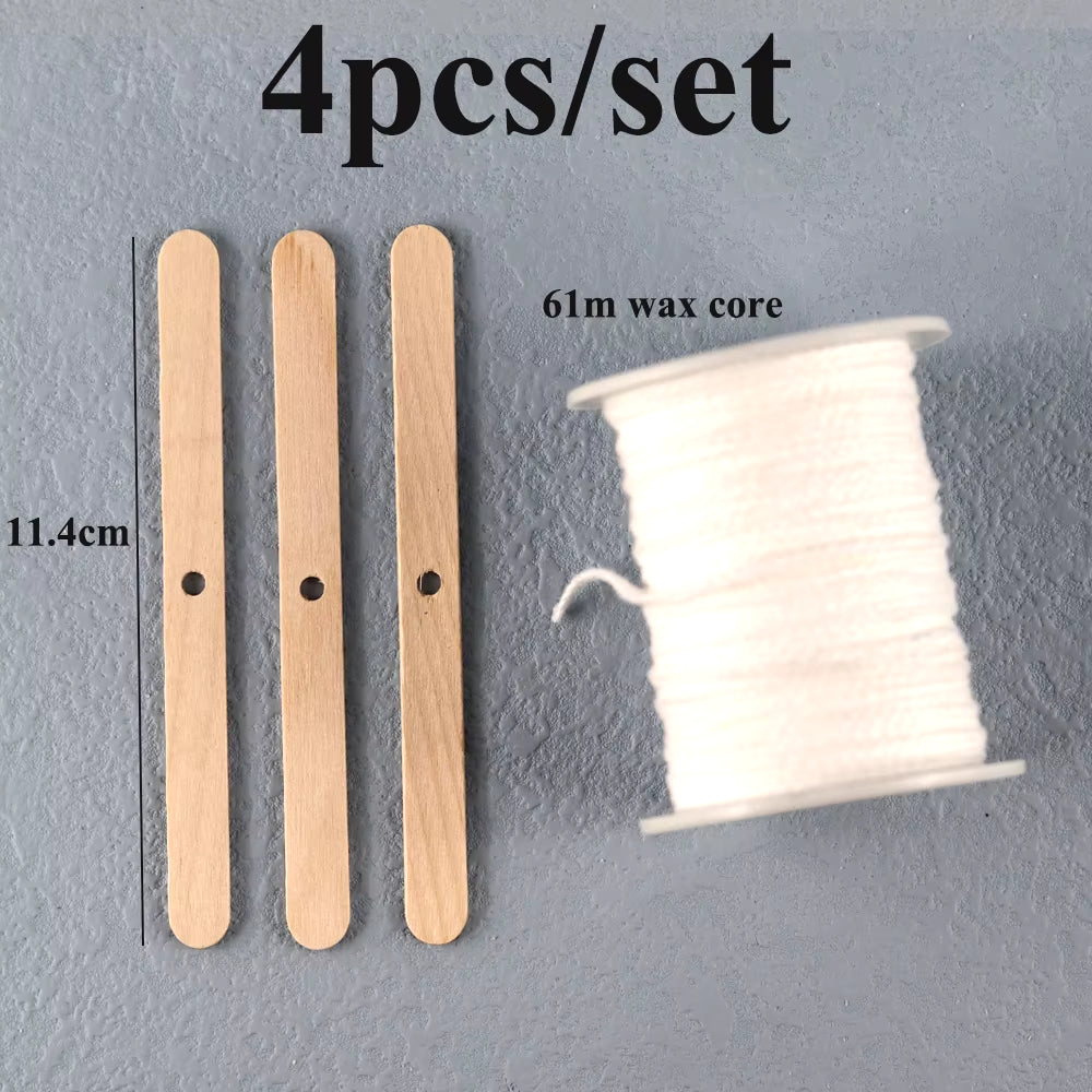 Smokeless Candle Wicks 2.6-20Cm Pre-Waxed Cotton Core Wicks with Metal Sustainer Tabs DIY Handmade Candle Making Tools