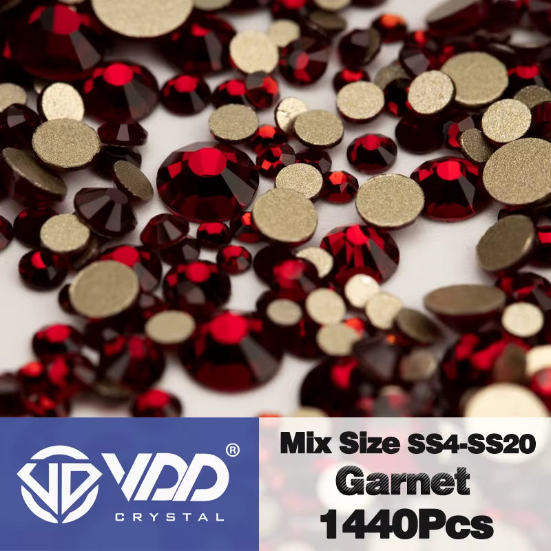 SS4-SS20 Mix Size Clear Crystal Non-Hotfix Gold Flatback Rhinestones Decorations DIY Glitter Stones 3D Nail Art Accessories