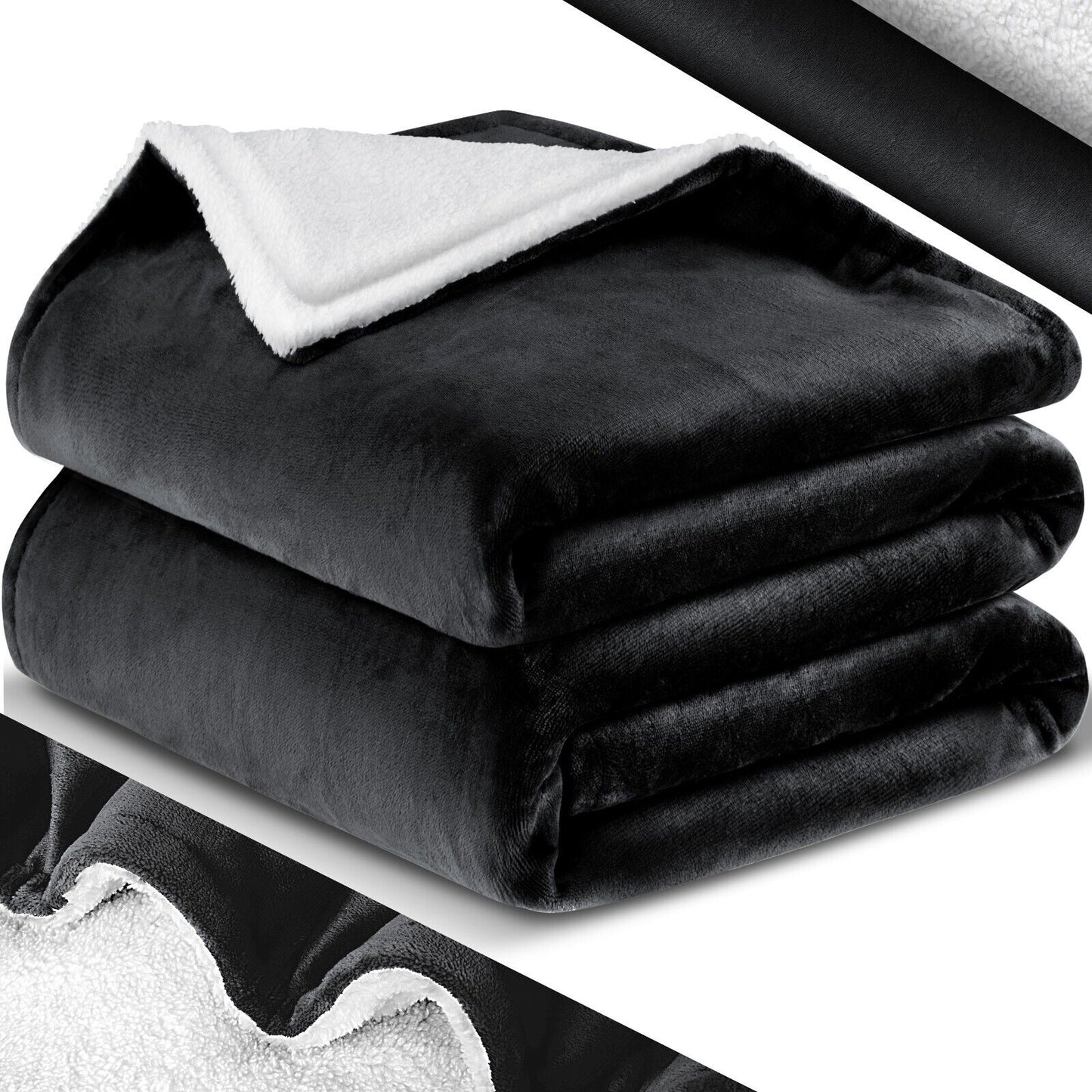 KESSER® Kuscheldecke Flauschig Wohndecke Sherpa Fleece Decke Flanell Bett Sofa