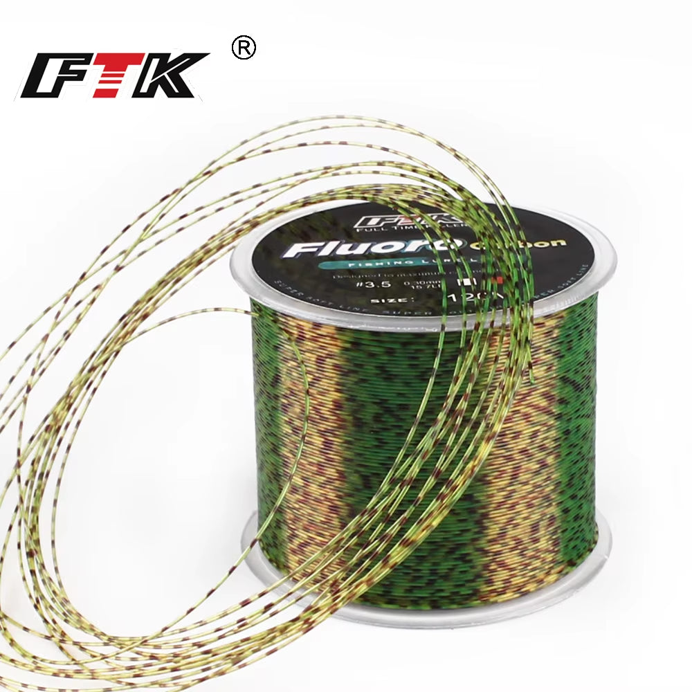 120M Invisible Fishing Line Speckle Fluorocarbon Coating Fishing Line 0.20Mm-0.50Mm 4.13LB-34.32LB Super Strong Spotted Line