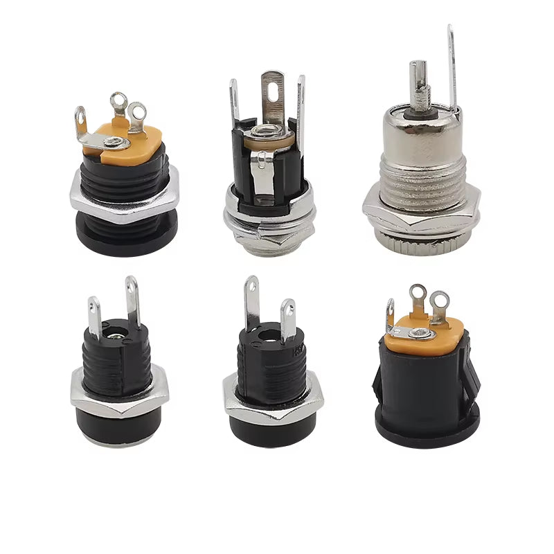 10Pcs DC Connectors 5.5X2.1Mm 3.5X1.3Mm DC Power Plug Male Female Jack Socket Nut Panel Mount DC Power Adapter Connector 5.5*2.1