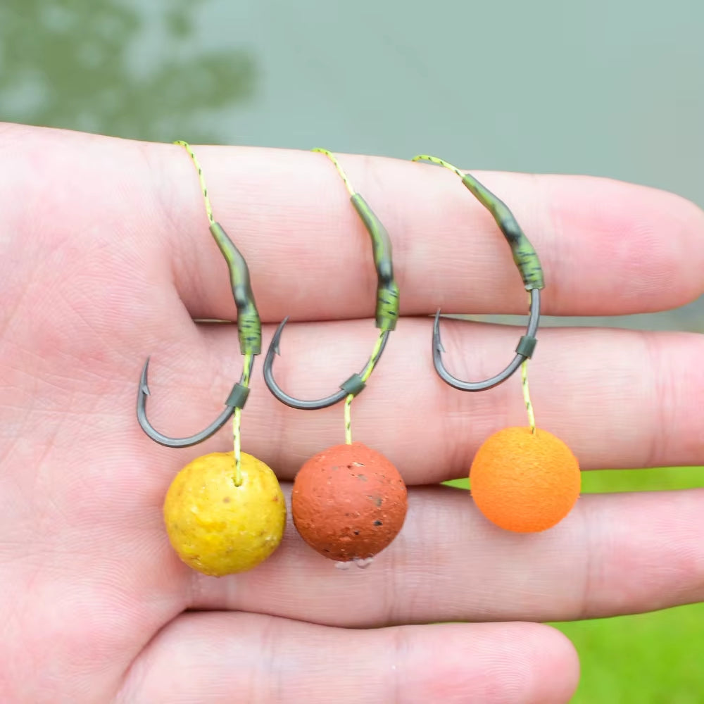 50Pcs Coating High Carbon Stainless Steel Barbed Hooks Carp Fishing Hooks Pack with Retail Original Box 8011