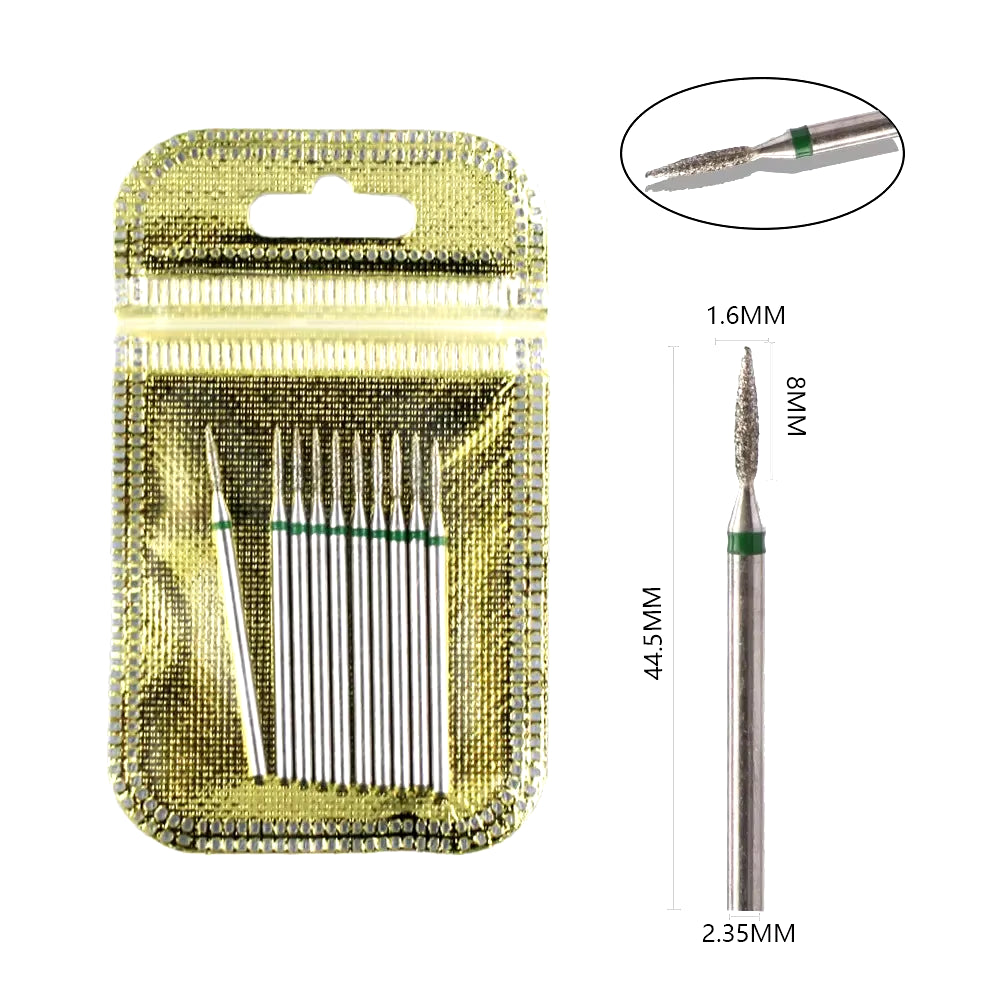 10Pcs Diamond Milling Cutter Nail Drill Bits Set for Manicure Accessory Pedicure Eletric Machine Nail Bit Brush Burr Tools