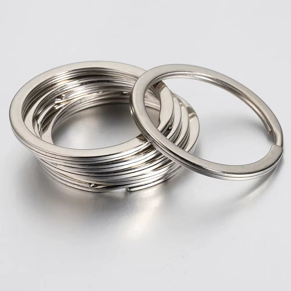 20Pcs Stainless Steel Key Rings 20/25/28/30/35Mm round Flat Line Split Rings Keyring for Jewelry Making Keychain DIY Findings