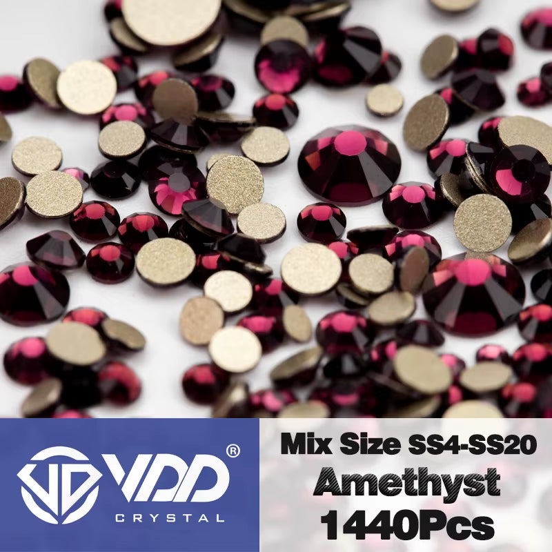 SS4-SS20 Mix Size Clear Crystal Non-Hotfix Gold Flatback Rhinestones Decorations DIY Glitter Stones 3D Nail Art Accessories