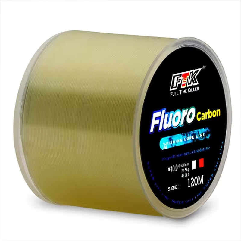 120M Invisible Fishing Line Speckle Fluorocarbon Coating Fishing Line 0.20Mm-0.50Mm 4.13LB-34.32LB Super Strong Spotted Line